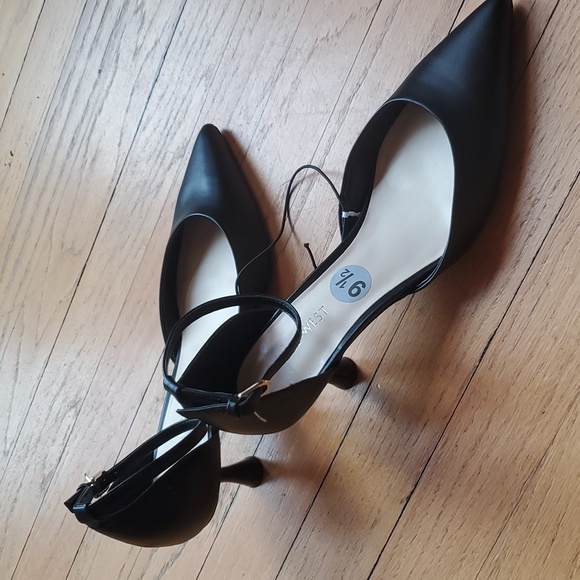Nine West Black D'orsay Kitten Heels 9.5 - Picture 5 of 7